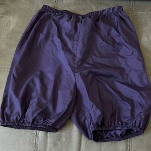 purple body wrappers trash bag shorts!